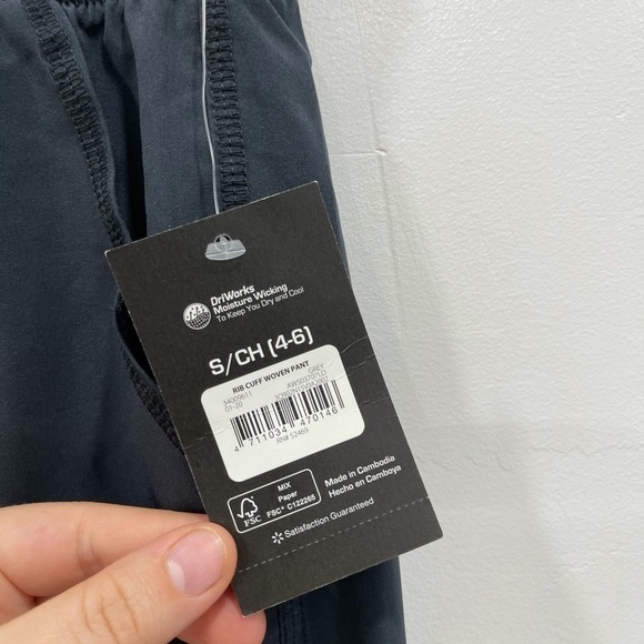 Athletic Works Rib Cuff Woven Pant Grey Jogger S - Picture 5 of 7